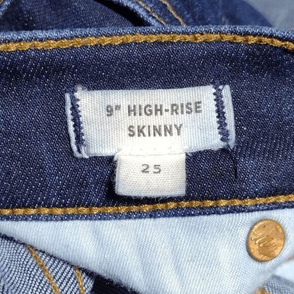 Madewell 9" High Rise Skinny Jeans Sz 25 2 4 Dark Blue Stretch Denim - Picture 6 of 7
